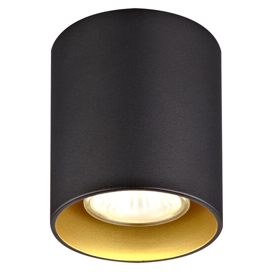 Barbara black and gold ceiling light round 1xGU10 excl (max 50W)