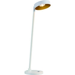 Lampe de table Bora LED blanche et dorée 12,5W