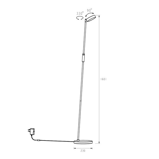Fantasia Fantasia Bora LED lámpara de pie de aluminio blanco/oro, LED integrado 12,5W, luz blanco cálido 2700K, altura 1601mm