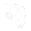 Fantasia Fantasia Tabor wall lamp, GU10 fitting (excl.), black with brushed gold, aluminium, 145 x 60 x 130 mm, IP20, with switch