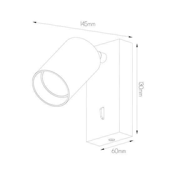 Tabor 1L wall lamp GU10 (excl) black + brushed gold with switch