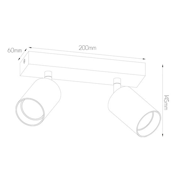 Tabor 2L GU10 (excl) noir + or brossé, spot