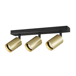 Tabor 3L GU10 (excl) noir + or brossé, spot