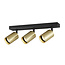 Fantasia Fantasia Tabor foco de techo, 3 luces, negro con oro cepillado, aluminio, portalámparas GU10 sin bombilla