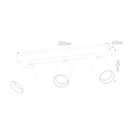 Fantasia Fantasia Tabor plafondspot 3-lichts, zwart met geborsteld goud, aluminium, GU10 fitting excl. lichtbron