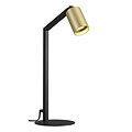Fantasia Fantasia Tabor Tischleuchte, 1-flammig, schwarz mit gebürstetem Gold, Aluminium, GU10-Fassung exkl. Leuchtmittel