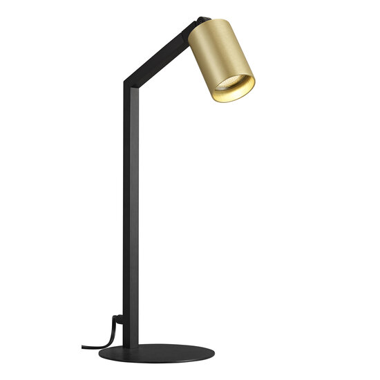Fantasia Fantasia Tabor table lamp, 1-light, black with brushed gold, aluminium, GU10 socket, bulb excl.