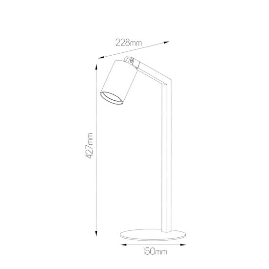 Lámpara de mesa Tabor 1L GU10 (excl) negro + oro cepillado