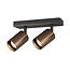 Fantasia Fantasia Tabora ceiling spot, 2-light, black with brushed bronze, aluminium, GU10 socket, bulb excl.