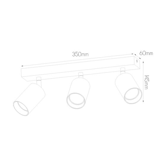 Tabora 3L GU10 (excl) zwart + geborsteld brons, spot