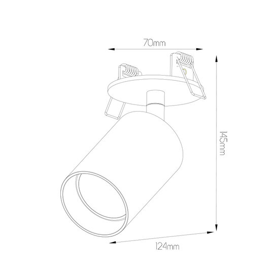 Spot encastrable Tabora 1L avec tube GU10 (excl) noir + bronze brossé