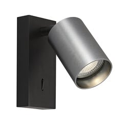 Tabore 1L wall lamp GU10 (excl) black + brushed steel with switch