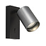 Tabore 1L wall lamp GU10 (excl) black + brushed steel with switch