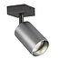 Fantasia Fantasia Tabore foco de techo GU10 de 1 punto de luz, negro con acero cepillado, aluminio, 60 x 145 mm, IP20
