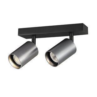 Fantasia Tabore GU10 ceiling spot 2-light black and brushed steel