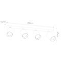 Tabore 4L GU10 (excl) noir + acier brossé, spot