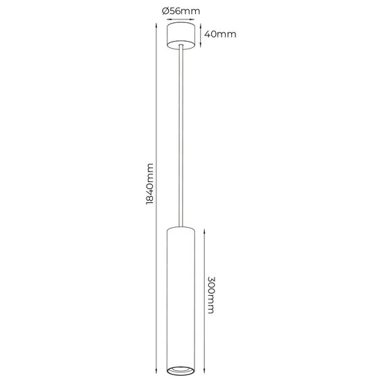 Tabore pendellamp cilinder GU10 (excl) zwart + geborsteld staal