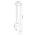 Taboro 3L hanglamp 1xGU10 (excl) 2xE27 (excl) zwart + geborsteld goud