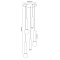 Fantasia Suspension Fantasia Taboro 5L, aluminium, noir et or brossé, 5 points lumineux (2x GU10 + 3x E27), diamètre 350 mm