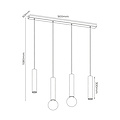 Taboro 4L hanging lamp 2xGU10 (excl) 2xE27 (excl) black + brushed gold