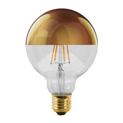 E27 top mirror lamp LED Globe G125 6W Gold 2500K Dimmable