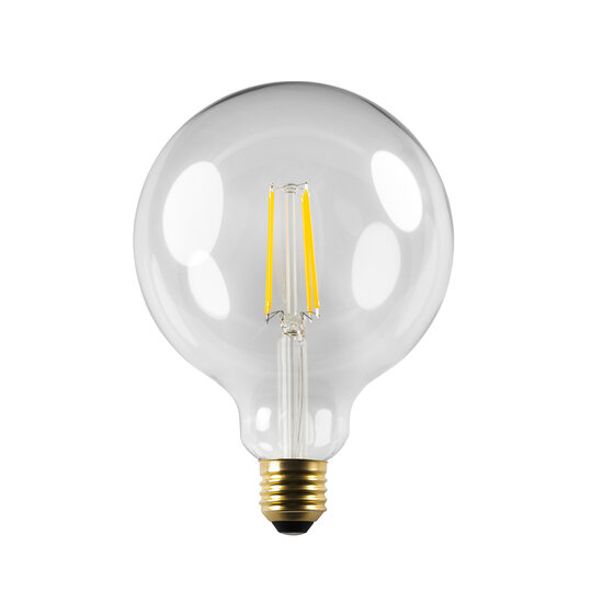 Fantasia Fantasia bombilla LED globo G125, casquillo E27, 6W, vidrio transparente, 2500K blanco extra cálido, regulable, CRI >80