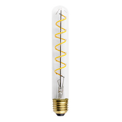 Tubo LED E27 Espiral T30 6W Transparente 230V 2500K Regulable