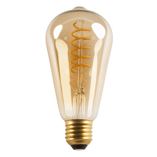 E27 LED Decor Spiral ST64 5W Amber 2200K Dimbaar