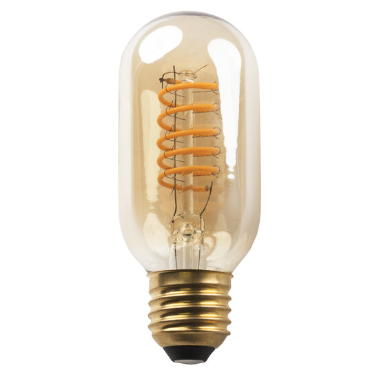 Fantasia Fantasia Rustic Spiral T45 lámpara LED E27, vidrio ámbar, 5W, 2200K, Ø45x110mm, regulable, IRC>80