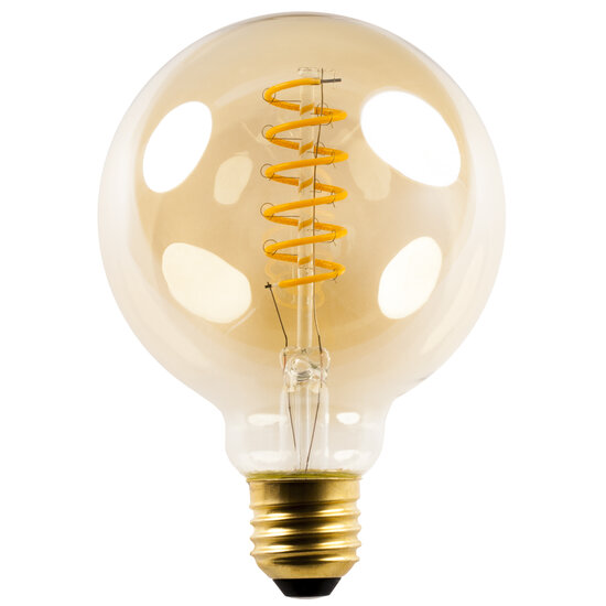 E27 LED Globe Spiral G95 5W Amber 2200K Dimbaar