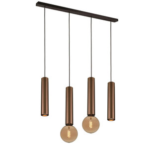 Taboron 4L hanging lamp 2xGU10 (excl) 2xE27 (excl) black + brushed bronze