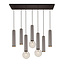 Taboros 7L hanging lamp 4xGU10 (excl) 3xE27 (excl) black + brushed steel