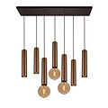 Fantasia Fantasia Taboron hanglamp, 7 lichtpunten (4x GU10 + 3x E27, excl. lichtbron), aluminium zwart en geborsteld brons