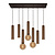 Taboron 7L hanging lamp 4xGU10 (excl) 3xE27 (excl) black + brushed bronze