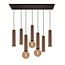 Fantasia Fantasia Taboron hanglamp, 7 lichtpunten (4x GU10 + 3x E27, excl. lichtbron), aluminium zwart en geborsteld brons