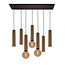 Taboron 7L hanging lamp 4xGU10 (excl) 3xE27 (excl) black + brushed bronze