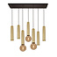 Fantasia Fantasia Taboro lámpara colgante con 7 puntos de luz (4x GU10 + 3x E27, excl.), aluminio, negro y oro cepillado, IP20