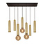 Taboro 7L hanging lamp 4xGU10 (excl) 3xE27 (excl) black + brushed gold