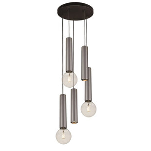 Taboros 5L hanging lamp 5L 2xGU10 (excl) 3xE27 (excl) black + brushed steel