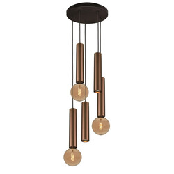 Taboron 5L hanging lamp 5L 2xGU10 (excl) 3xE27 (excl) black + brushed bronze