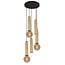 Fantasia Fantasia Taboro 5L pendant lamp, aluminium, black and brushed gold, 5 light points (2x GU10 + 3x E27), 350 mm diameter