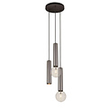 Fantasia Fantasia Taboros pendant lamp, 3 light points (1x GU10 + 2x E27, excl.), black/brushed steel, Ø260 mm, IP20