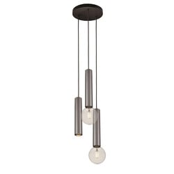 Fantasia Taboros hanglamp 3-lichts zwart en geborsteld staal
