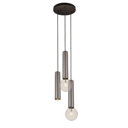 Taboros 3L hanging lamp 3L 1xGU10 (excl) 2xE27 (excl) black + brushed steel