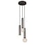 Fantasia Taboo hanglamp, 3 lichtpunten (1x GU10 + 2x E27, excl.), aluminium, zwart/geborsteld staal, Ø260 mm, IP20, dimbaar