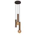 Taboron 3L hanging lamp 3L 1xGU10 (excl) 2xE27 (excl) black + brushed bronze