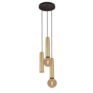 Taboro 3L hanging lamp 1xGU10 (excl) 2xE27 (excl) black + brushed gold