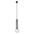 Fantasia Fantasia Tabore pendant lamp, aluminium, black with brushed steel, E27 socket (excl.), 56 mm diameter, IP20