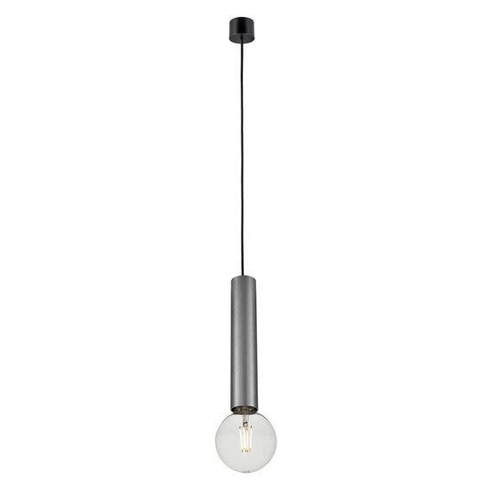 Fantasia Fantasia Tabore Pendelleuchte, Aluminium, Schwarz mit gebürstetem Stahl, E27-Fassung (exkl.), Durchmesser 56 mm, IP20