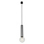 Fantasia Fantasia Tabore pendant lamp, aluminium, black with brushed steel, E27 socket (excl.), 56 mm diameter, IP20